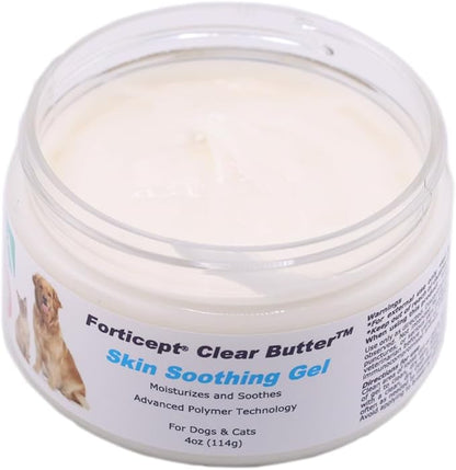 Forticept Clear Butter Dog Hot Spot Treatment Hydro Gel, Heals Dog Wound, Helps with Skin Yeast Infections, Ringworm, Insects Bites, Cuts, Rashes, Skin Allergy, 4 Ounces