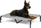 Elevated Dog Bed for Outdoor, XXXL Raised Dogs Cot with Washable Mesh, Cooling Pet Beds Chew Proof Dog Hammock, Metal Frame Lifted Platform for Training Outside Camping, 59 inch Grey