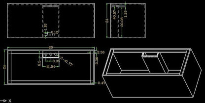 150 Gallon Starfire Glass Aquarium 60x24x24 12mm Eurobraced with Built-in Overflow Box