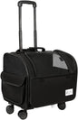 Dog Travel Bag with Removable Rolling Wheels, Airline Approved Pet Carrier, Foldable Cat Bag with Breathable Mesh, Pet Stroller(Black)