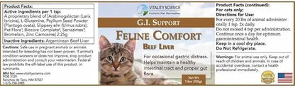 Feline Comfort for Cats | Maintains a Healthy Intestinal Tract and Proper Gut Flora | Restores Gastric Stability | for Vomiting and Diarrhea | 100% Additive Free (Beef, 220g)