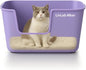 Extra Large Cat Litter Box with High Sides - Splash-Proof Design for Big Cats & Multi-Cat Homes, 24.6in x 16.7in x 12.8in (Purple)