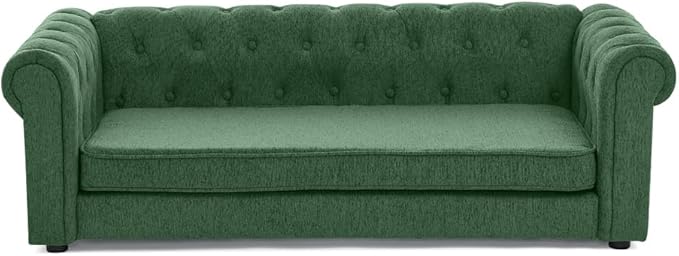 Dog Sofa Couch for Medium to Large Dogs, 55" Memory Foam Pet Sofa Couch with Washable Fabric, Durable Elevated Dog Bed with Legs, Removable Cushion for Medium and Large Dogs, Green