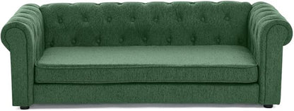 Dog Sofa Couch for Medium to Large Dogs, 55" Memory Foam Pet Sofa Couch with Washable Fabric, Durable Elevated Dog Bed with Legs, Removable Cushion for Medium and Large Dogs, Green