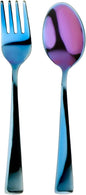 Ahimsa Stainless Steel Kids Utensils - Kids Fork and Spoon Set, Pediatrician Designed Toddler Utensils, 100% BPA Free & Dishwasher Safe (Iridescent Blue)