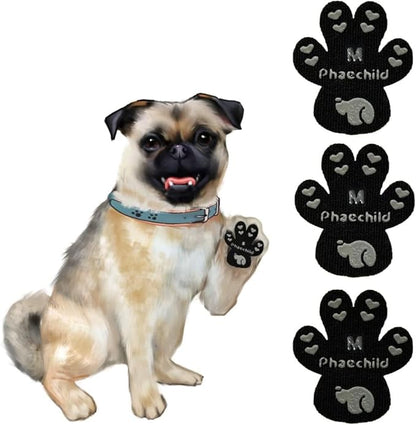 Dog Paw Pads Anti-Slip Grips,Dog Paw Protectors for Senior Dogs on Hot Pavement,Provides Traction to Keep Them from Slipping on Smooth Floors 12 sets-48 Pads Black M