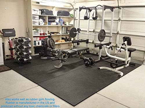 American Floor Tiles - Heavy Duty Stall Tiles - Stable/Horse Tiles - Thick, Durable Rubber Flooring Solid Black 8' x 8' Set 1/2" Thick (16 Tiles Total)