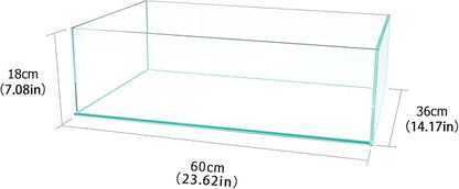 Fzone 9Gal Sharrow Rimless Low Iron Fish Tank Nova Clear Ultra-White 45° Mitered Edges Translucent Glass Anata Series Aquarium w/Black Foam Leveling Mat
