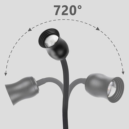 Aquarium Focus Light for Open Fish Tank Indoor LED Light Big Clip Lamp Adjustable Focus (White-Yellow with Timer)