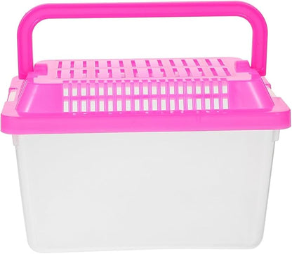 FRCOLOR 2pcs plastic turtle fish tank acrylic reptile cage tortoise habitat Pet Fish Tank Reptile Feeding Tank aquatic turtle tanks and aquariums eamon living habitat mini breeding box