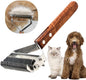 2 in 1 Dogs Cats Dematting Grooming Comb, Perfect Deshedding Undercoat Rake for Poodle & Goldendoodle, Efficiently Detangling Shedding Loose Hair & Matted Fur, All Long Haired Pet (Dark)