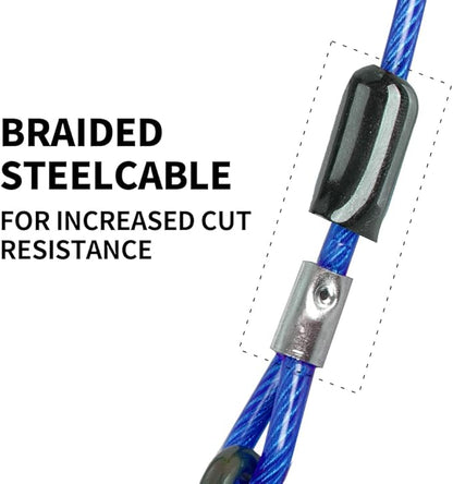 Dog Tie Out Cable, 100FT, Blue, Suitable for Dogs up to 350 pounds, Lightweight, Non-Winding, for Outdoor Camping, Yard