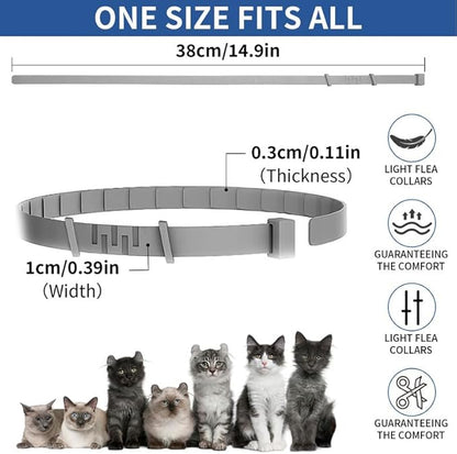 4 Pack Flea Collar for Cats, 32 Months Flea and Tick Prevention for Cats, Waterproof Cat Flea Collar, Natural Cat Flea and Tick Treatment, Adjustable Flea and Tick Collar for Cats Kittens(4 Colors)