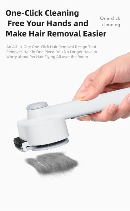 Adjustable Comb for Cats & Dogs: 2-in-1 Deshedding Brush with Hair Removal Board, Dematting Tool for Long/Short Hair - Undercoat Rake & Smooth Grooming Comb