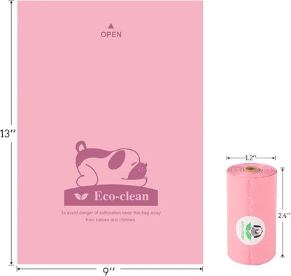 ECO-CLEAN 360 Count Dog Poop Bags with Dispenser, Leak-Proof, Cherry Blossom scented