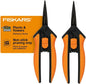 Fiskars 6" Pruning Scissors (2-Pack) for Flowers, Buds, Weeds and Small Plants, Garden Snips with Resin Resistant Nonstick Stainless Steel Blades, Gardening Trimmers with Comfortable Handle