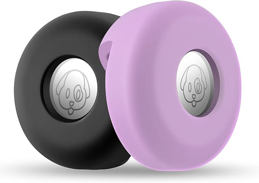 Airtag Holder for Dog Collar, Cibaabo Silicone Air Tag Case Cover Compatible with Apple Airtags for 0.8-1.2inch Cat Pet Collar Harness Loop