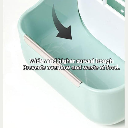 2 in 1 Food Hay Feeder for Guinea Pig, Rabbit Feeder, Indoor Hay Feeder for Guinea Pig, Rabbit, Chinchilla, Feed Bowls Use for Grass & Food (Pink)