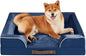Friends Forever Orthopedic Dog Bed for Medium Dogs, Waterproof Memory Foam Dog Sofa Bed M with Removable Washable Cover, Ally Navy, 28x23x6.5