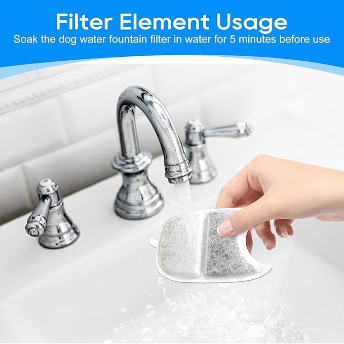 12 Set Cat Water Fountain Filter Replacements & Sponges for 135 fl oz/4L Pet Fountain Drink Machine Dog Water Fountain, YPD-C004P YPD-C004S Water for Cats Drinking Fountain Pump Replacement