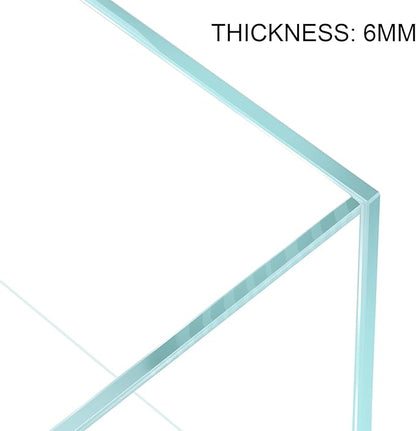 21 Gallon Rimless Aquarium Tall Tank, Ultra Clear Low Iron Big Fish Tank, L15.8×W15.8×H19.7 Glass Thickness 6mm with EVA Foam Leveling Mat