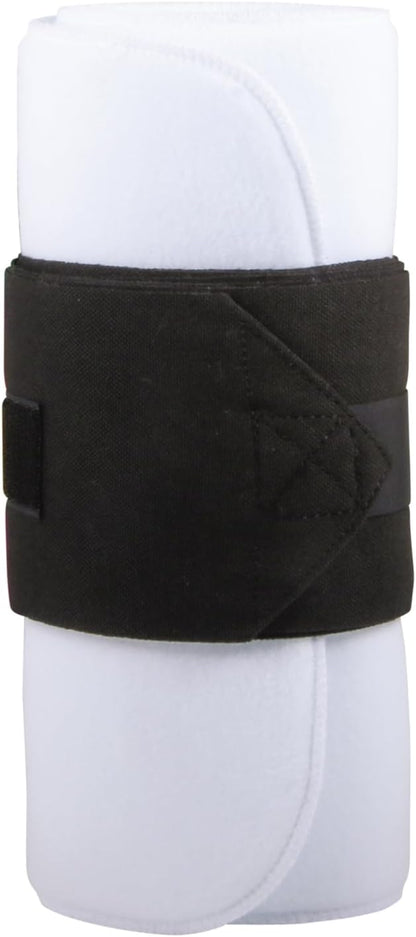 Dura-Tech Combo No Bow Leg Wraps for Horses | Perfect & Quick Bandage Application | Innovative Protection | Heavy-Duty Hook & Loop Closure | White & Black Combo