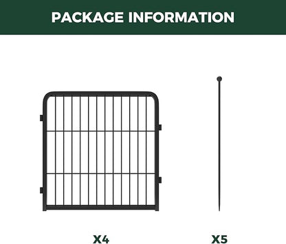 FXW Rollick Unleashed Dog Playpen for Indoor, Yard, RV Camping, 24 inch 4 Panels for Small and Puppy Dogs, Black│Patented