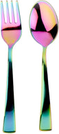 Ahimsa Stainless Steel Kids Utensils - Kids Fork and Spoon Set, Pediatrician Designed Rainbow Silverware Set, 100% BPA Free & Dishwasher Safe (Rainbow)