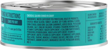 A Strong Heart Canned Wet Cat Food, Chicken & Salmon Dinner in Gravy - 5.5 oz Cans (Pack of 24), Made in The USA with Real Chicken & Salmon