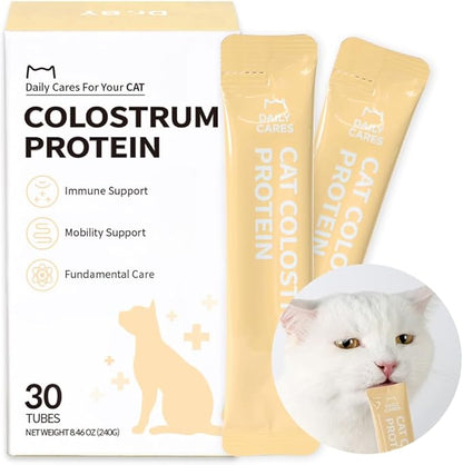 Dr.by Cat Colostrum Protein Cat Supplement Immune Support Muscle Growth, Gentle on Digestion for Kittens, Adult&Senior Cats with Goat Milk, Whey Protein Isolate, Colostrum Lickable Formula