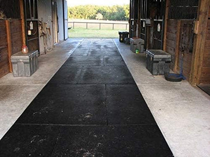 American Floor Mats Horse Mats - Heavy Duty Stall Tiles - Slip Resistant, Black, 12" x 12", 36 Tiles Total, 0.75" Thick