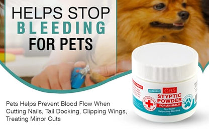 G.B.S 5 oz Styptic Powder for Dogs, Cats & Birds – Quick Blood Clotting for Nail Clipping, Minor Cuts, Tail Docking & Wing Clipping – Pet First Aid Hemostatic Powder with Sealed Top & Scoop (3)