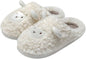 JadeRich Women's Cute Animal Slippers Winter Warm Fuzzy Plush House Slipper Cartoon Sheep Indoor Shoes