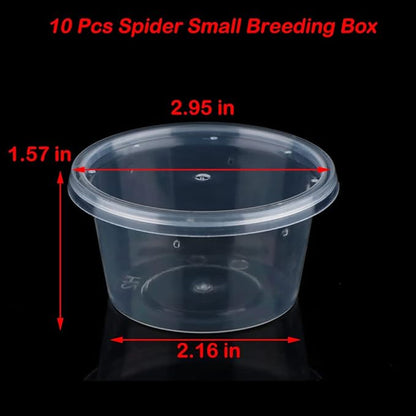 10 Pcs Spider Terrariums Breeding Box Small Round Hatching Container Acrylic Feeding Box for Spider Scorpion Centipede Insect
