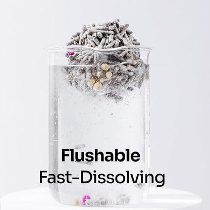 5 in 1 Mixed Cat Litter – Clumping, Flushable, Ultra Absorbent & Fast Drying | 100% Natural, Dust-Free, Low Tracking | with Activated Carbon for Superior Odor Control (5.5 lbs × 1 Bags)