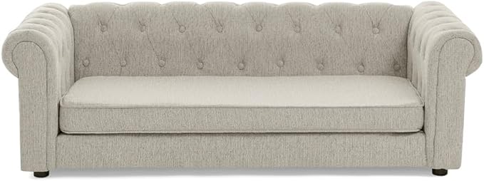 Dog Sofa Couch for Medium to Large Dogs, 55" Memory Foam Pet Sofa Couch with Washable Fabric, Durable Elevated Dog Bed with Legs, Removable Cushion for Medium and Large Dogs, Beige