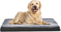 Amazon Basics Dog Bed with Cooling Gel Memory Foam, Pressure-Relief Support for Dogs up to 120lbs, Non-Slip Bottom, Machine Washable Cover, Giant Sized (50" x 34"), Grey