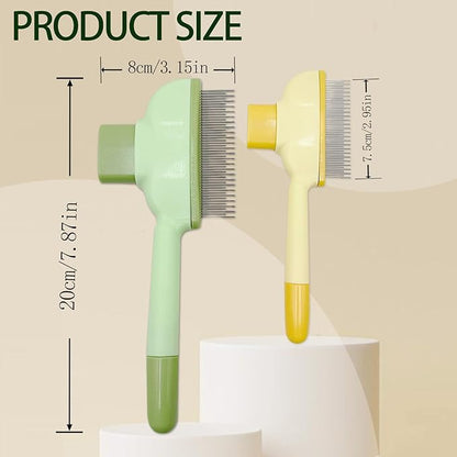 2Pcs Flea Comb for Cats Dogs,Long & Short Stainless Steel Metal Teeth for Shedding and Tangles,Cat Combs for Indoor Cats