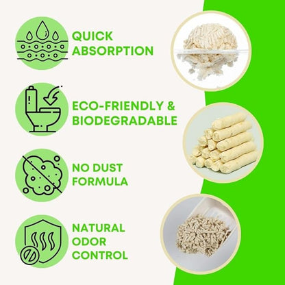 Gatitos Tofu Cat Litter Climping Quickly, Natural Material, Dissolves in Water and can be Flushed Down The Toilet, Vacuum Packing（Original Flavor| Pack*1）