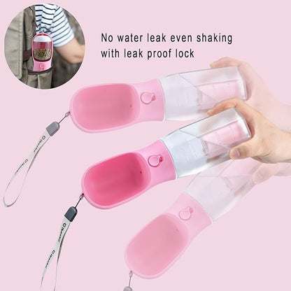 Dog Water Bottle with Food Container & Poop Bag Holder, Travel Water Bowl, Portable Pet Dispenser, Girl Dog Accessories Stuff Items Essentials Gift for Yorkie Chihuahua Walking Hiking