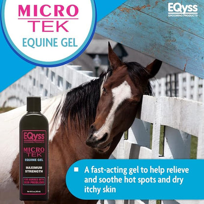 EQyss Micro-Tek Equine Itch Relief Gel - Soothes Irritated Skin, Stops Itching, Scratching, Rubbing - for all Horses, Ponies, Mares, Foals (16 oz)