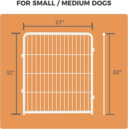 FXW Homeplus Unleashed Indoor Dog Playpen - Stress-Free and Safe Play, Heavy Duty 32 Inch 2 Wire Panels Dog Pen for Puppy and Small Dogs, White│Patented