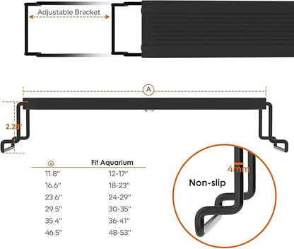 GLOWRIUM LED Aquarium Light with Remote, Full Spectrum Fish Tank Light with Auto Timer, IP67 Waterproof Freshwater Planted Tank Light, Dimmable RGB+W+Moon LEDs with High Performance (12W 18-23inch)