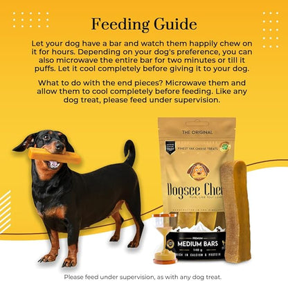 Dogsee Original Himalayan Yak Chews for Dogs (Medium - 2 Bars) | 100% Natural | Dog Treats Healthy | No Grain, No Gluten | for Teeth Cleaning