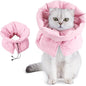 Adjustable Cat Recovery Cone Collar, Lightweight Soft Cat E-Collar Alternative After Spay, Waterproof Comfy Collars to Stop Licking Wound After Surgery, Protective Cone for Kittens/Puppies