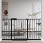 Fairy Baby Extra Wide Baby Gate Black 53-57.5 Inch Wide, Walk Through Pressure Mounted No Drill, Long and Large Tension Gate for Pet and Kids