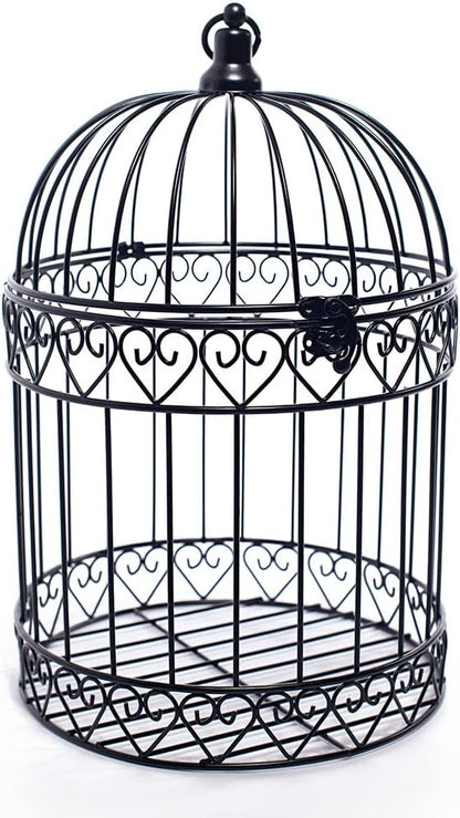 Anderson's Decorative Black Wire Birdcage Wedding Centerpiece, Table Décor, Hanging Decorations, Reusable