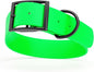 Dogline Biothane Waterproof Dog Collar Strong Coated Nylon Webbing with Black Hardware Odor- Proof for Easy Care Easy to Clean High Performance Fits Small Medium or Large Dogs, Tropical Green