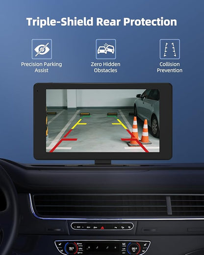 4 Channel 1080p HD Backup Camera System with 10.2" Touchscreen Monitor, DVR Recording/Playback, Bluetooth, FM Radio & Media Player for Trucks, Semis, RVs, Trailers, Vans, SUVs, Cars