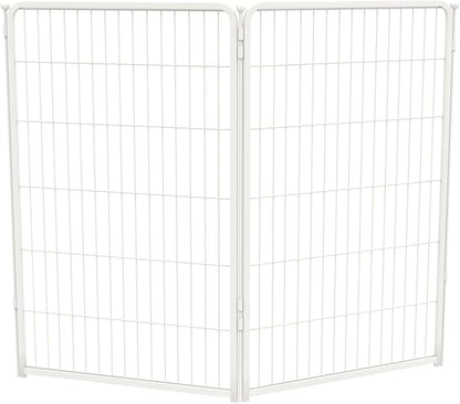 FXW Homeplus Unleashed Indoor Dog Playpen - Stress-Free and Safe Play, Heavy Duty 45 Inch 2 Wire Panels Dog Pen for Large Dogs, White│Patented